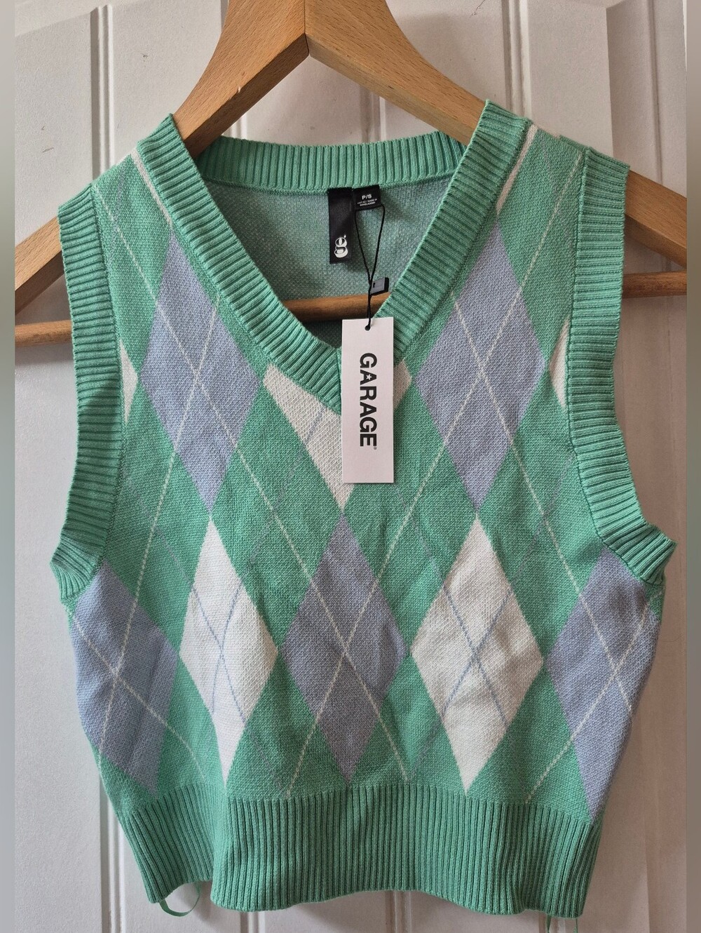 Womens Garage Argyle Sweater Vest Size Small New With Tags